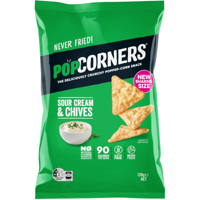 PopCorners Sour Cream & Chives Popped-Corn Snack 130g