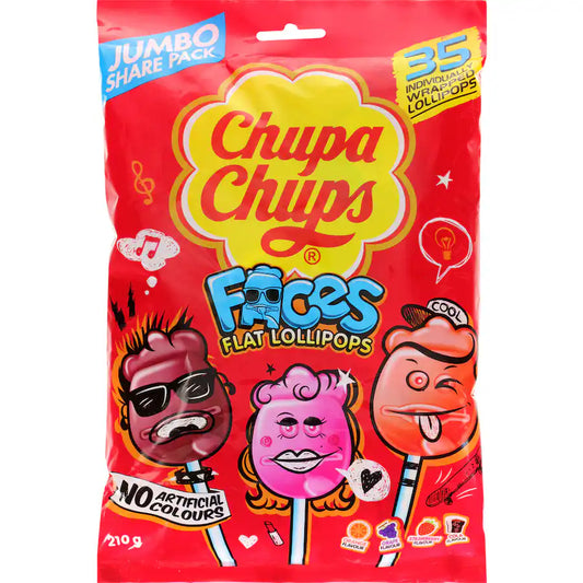 Chupa Chups Lollipops Faces 210g
