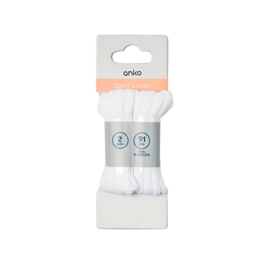 Anko White Sport Shoe Laces 91cm (2 Pair)