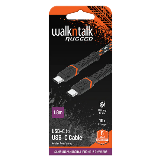 WalknTalk Rugged Kevlar USB-C to USB-C Charging Cable