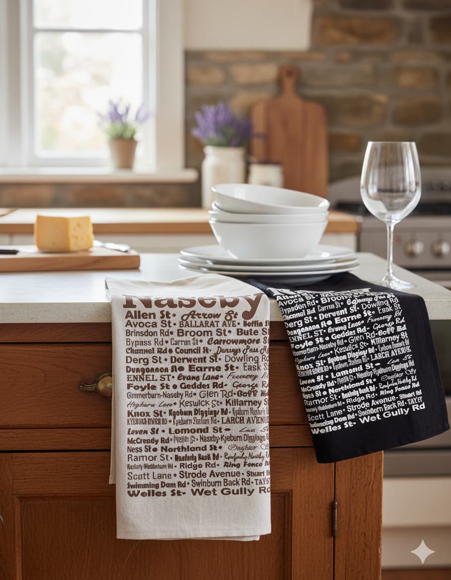Naseby Streets Tea Towel