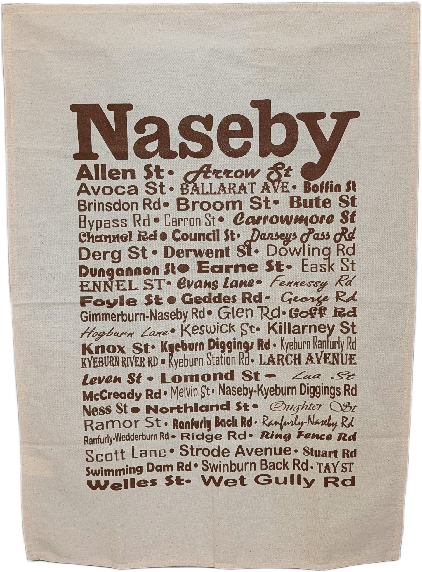 Naseby Streets Tea Towel