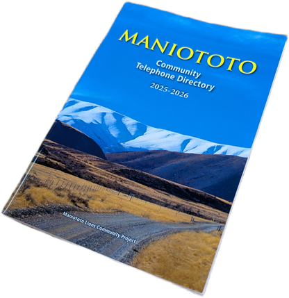 Maniototo Community Telephone Directory 2025 - 2026