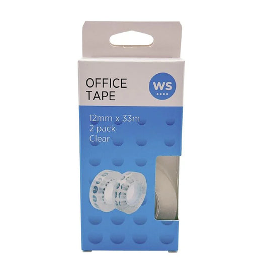 WS Office Tape 12cm x 33cm Clear 2pk