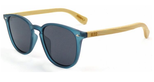 Debbie Reynolds - Denim Framed Sunglasses with Wooden Arms