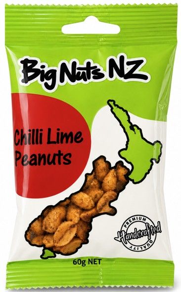 Big Nuts NZ Chilli Lime Peanuts 60g