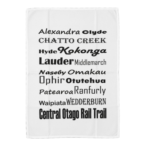 Central Otago Rail Trail Towns Tea Towel