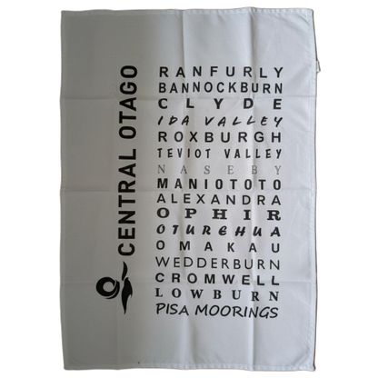 Central Otago District Towns Tea Towel
