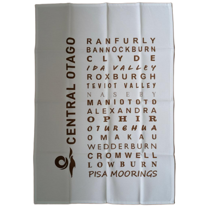 Central Otago District Towns Tea Towel