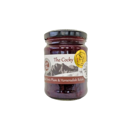 Taste of the Alps - The Cocky Black Doris Plumb & Horseradish Relish 290g
