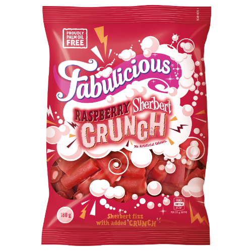 RJ's Fabulicious Raspberry Sherbert Fizz Crunch 180g