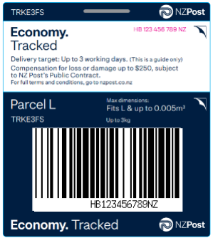 NZ Post Economy L Parcel Ticket