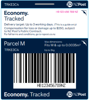 NZ Post Economy M Parcel Ticket