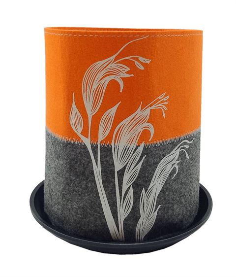 Ecofelt Growbag with Harakeke Flower Design