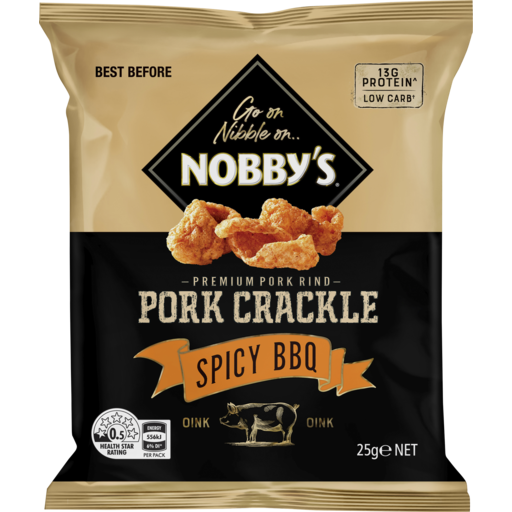Nobby's Spicy BBQ Pork Crackle 25g