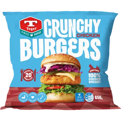 Tegel Free Range Crunchy Chicken Burgers 650g