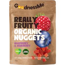 GoodnessMe Really Fruity Organic Nuggets - Raspberry & Blueberry 50g