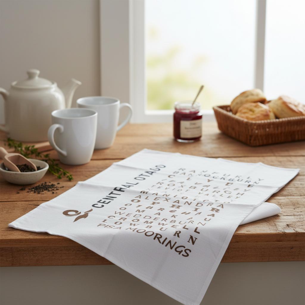 Central Otago District Towns Tea Towel