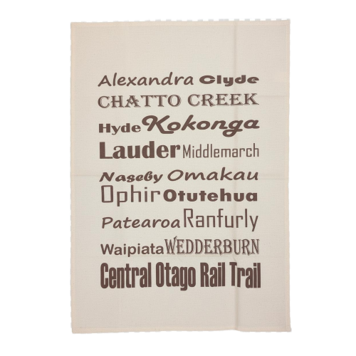 Central Otago Rail Trail Towns Tea Towel