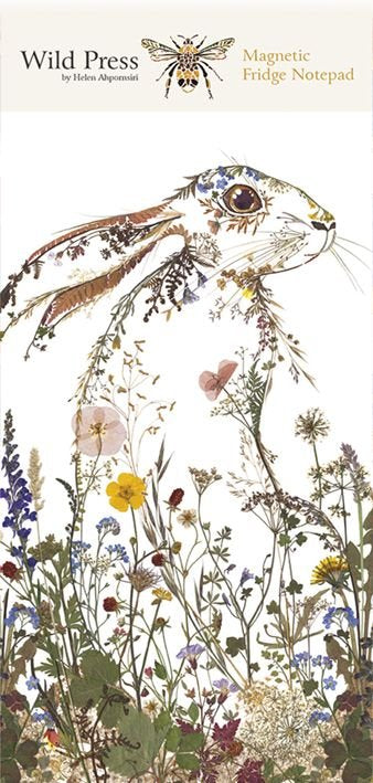 Wild Press Wildflower Hare Magnetic Fridge Notepad