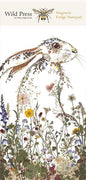 Wild Press Wildflower Hare Magnetic Fridge Notepad