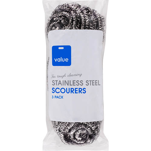 Value Stainless Steel Scourer 3pk