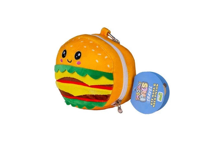 Smoochos Pals Eye Mask & Neck Pillow Travel Burger