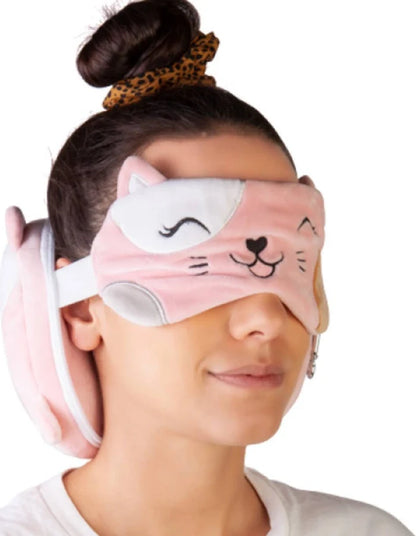 Smoochos Pals Eye Mask & Neck Pillow Travel Cat