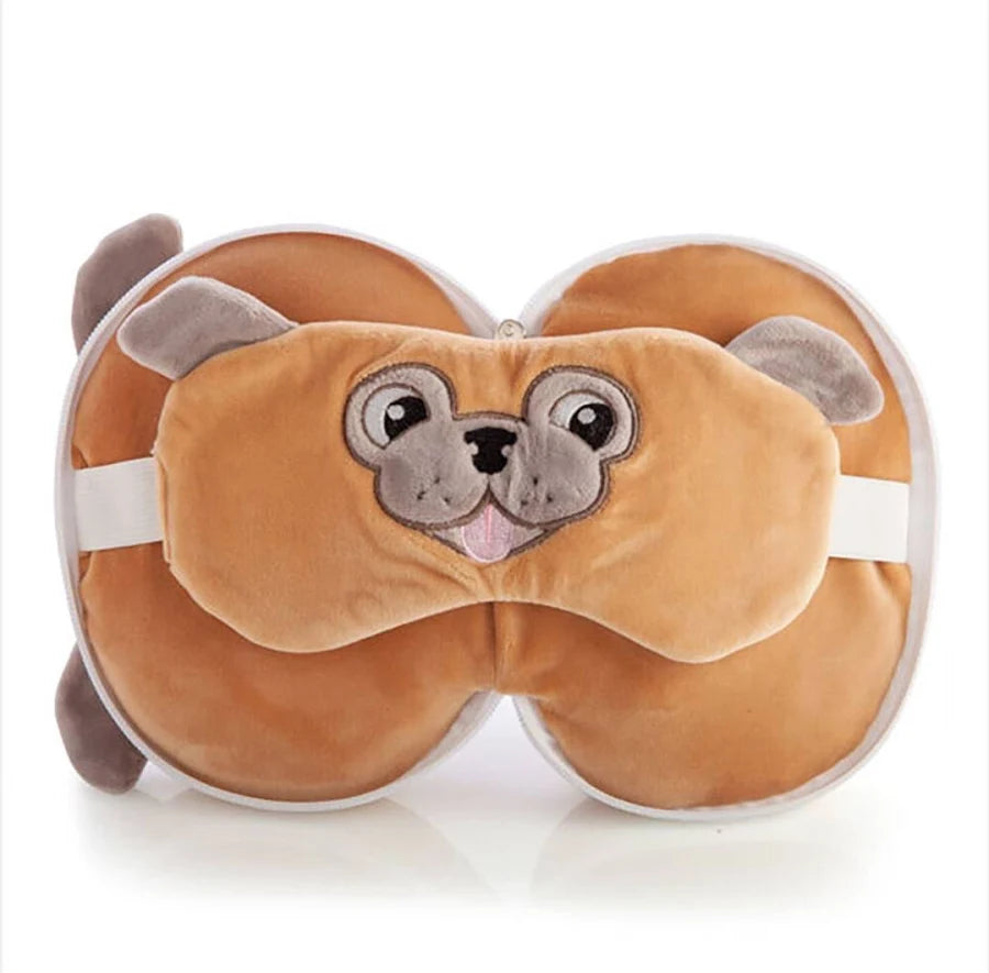 Smoochos Pals Eye Mask & Neck Pillow Travel Dog