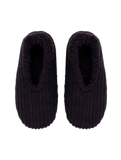 SnuggUps Men's Cord Black Slippers