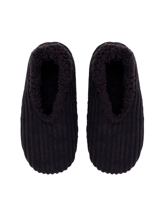 SnuggUps Men's Cord Black Slippers