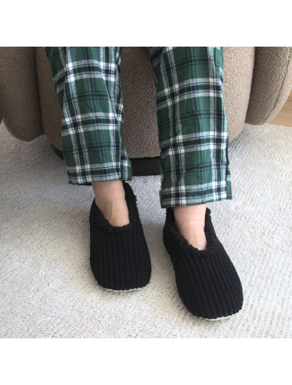 SnuggUps Men's Cord Black Slippers