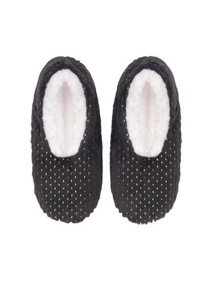 SnuggUps Women's Metallic Charcoal Slippers