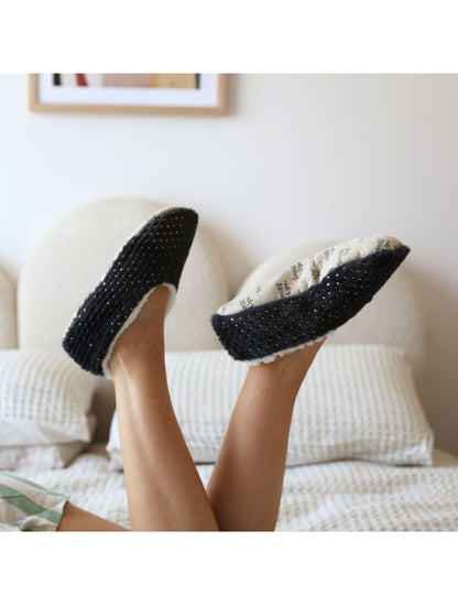 SnuggUps Women's Metallic Charcoal Slippers
