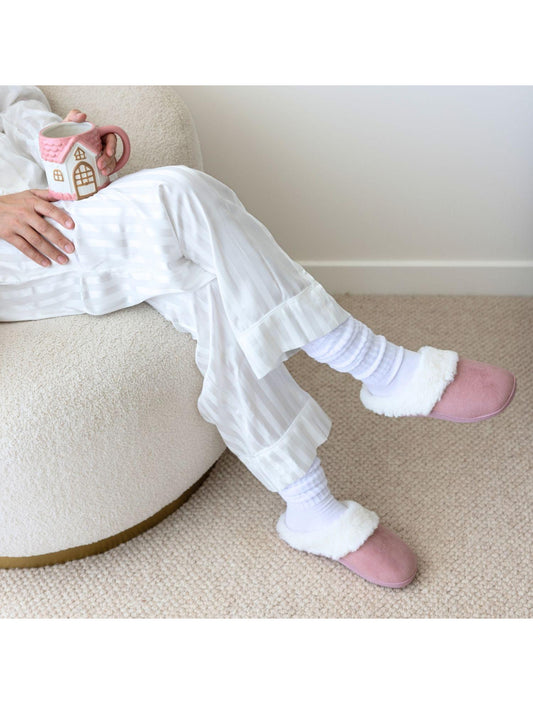 SnuggUps Women's Slide Pink Suede Slippers