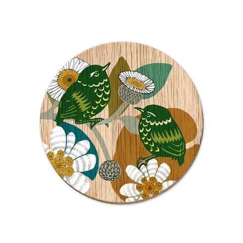 Wolfkamp & Stone Screenprint Titipounamu Coaster